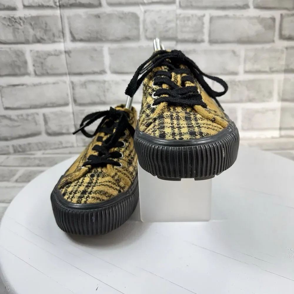 Vans Delridge Sf X Curren X Alex Knost Shoes Yellow Plaid 9 Men's Skate Shoes